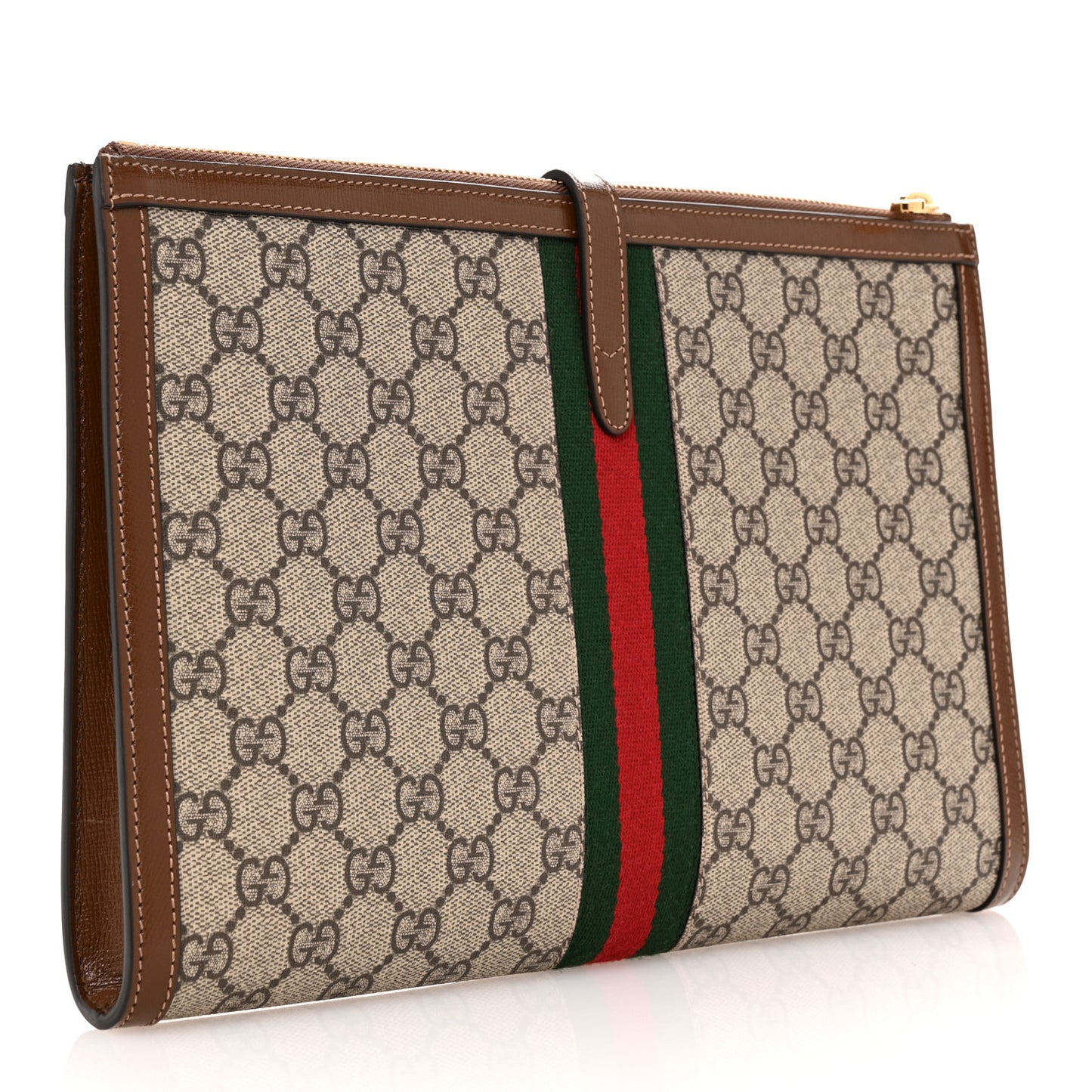 GG Supreme Monogram Large Jackie 1961 Pouch Brown