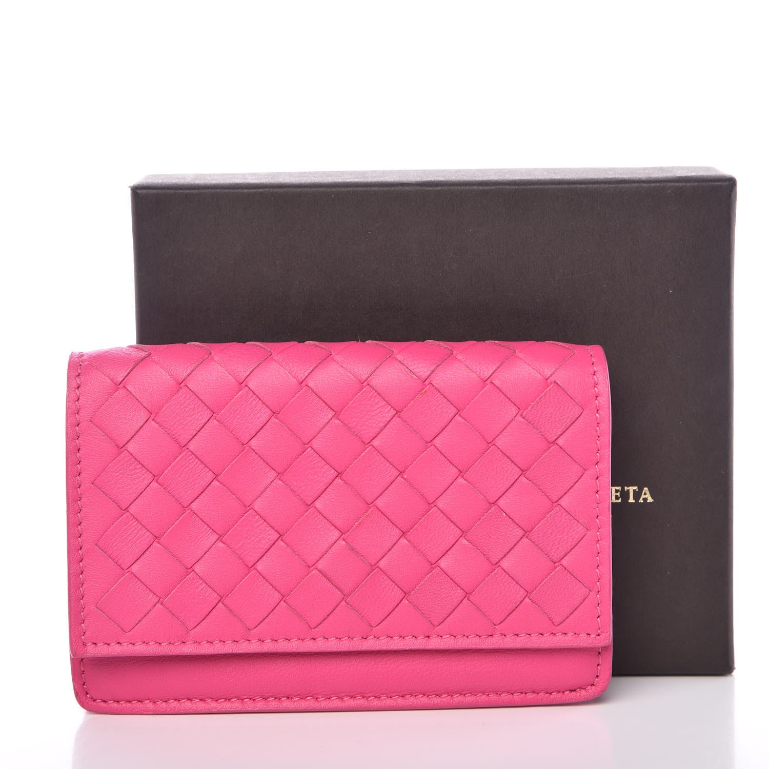 Bottega Veneta Nappa Intrecciato Card Holder Rosa Shock 9 of 9
