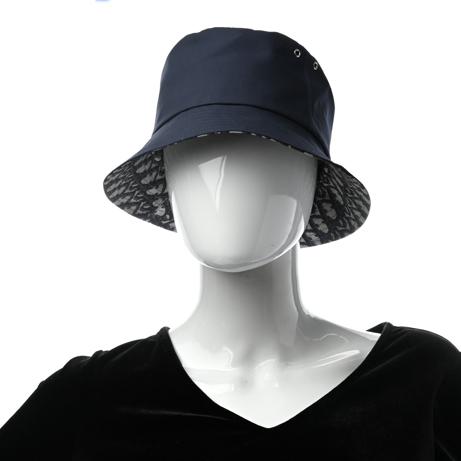 Christian Dior Oblique Reversible Teddy-D Brim Bucket Hat 57 Blue 2 of 8