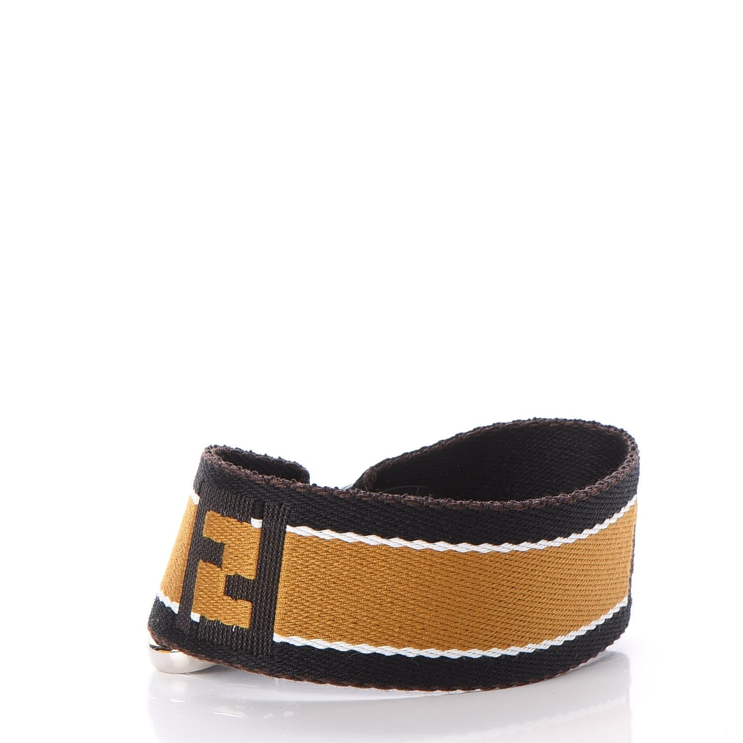 Fendi Ribbon Vitello Century FF Striped Mini Strap You Black Tobacco 2 of 6