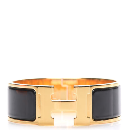 Hermes Enamel Wide Clic Clac H Bracelet PM Black 1 of 6
