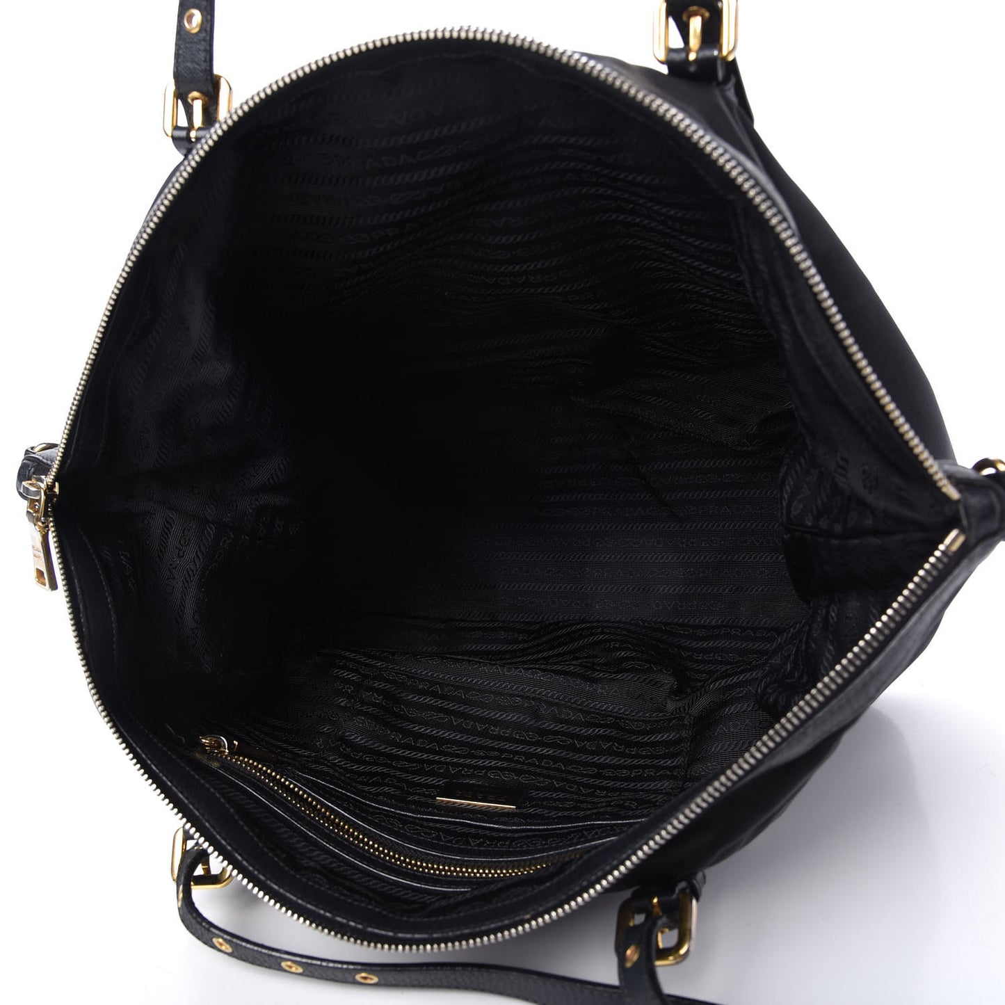 Tessuto Nylon Saffiano Tote Black