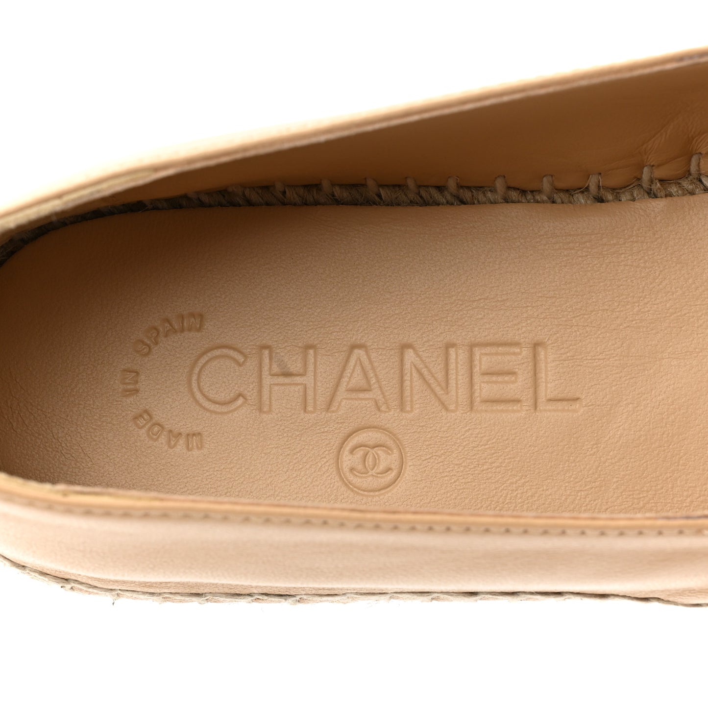 Lambskin CC Espadrilles 38 Beige Black