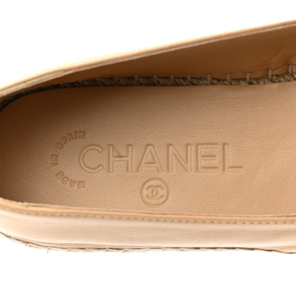 Chanel Lambskin CC Espadrilles 38 Beige Black 7 of 8