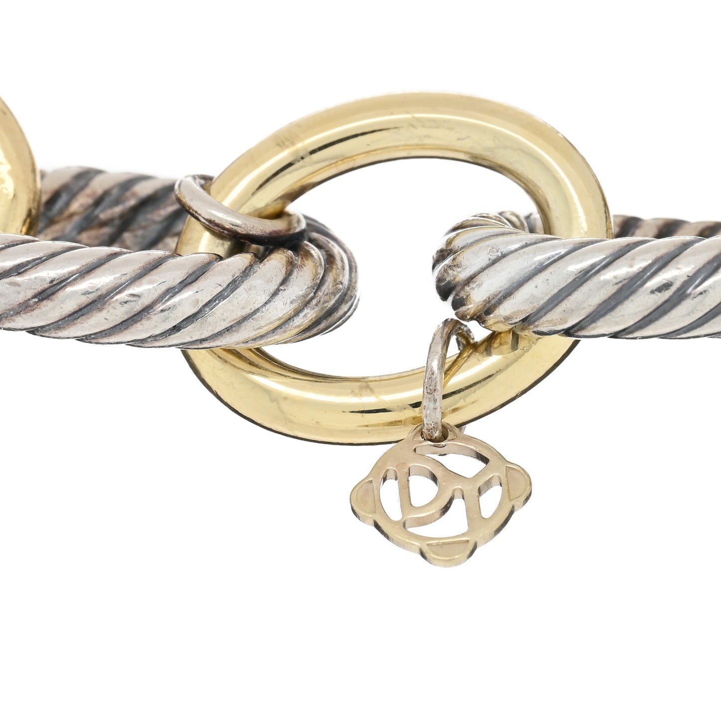 Sterling Silver 18K Yellow Gold 18mm Extra Large Oval Link Bracelet