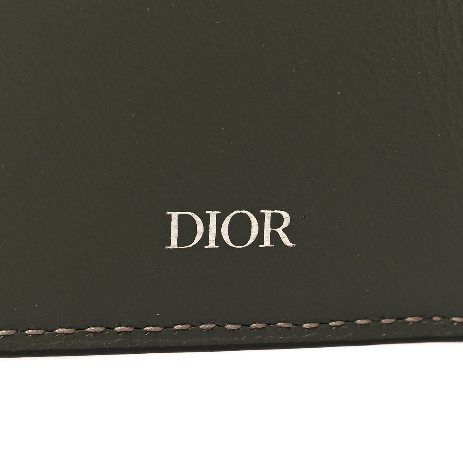Christian Dior Grained Calfskin Icon Vertical Bifold Card Holder Grey 6 of 7