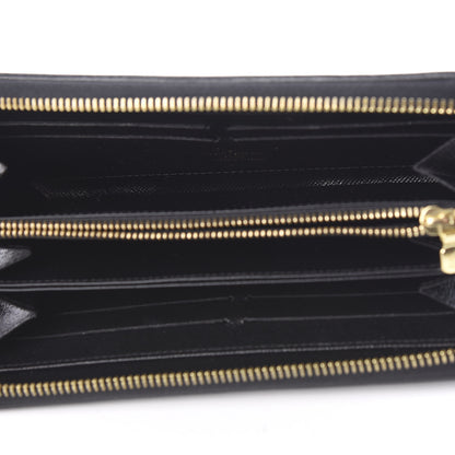 Louis Vuitton Calfskin Colored Monogram Zippy Wallet Blue Black 4 of 5