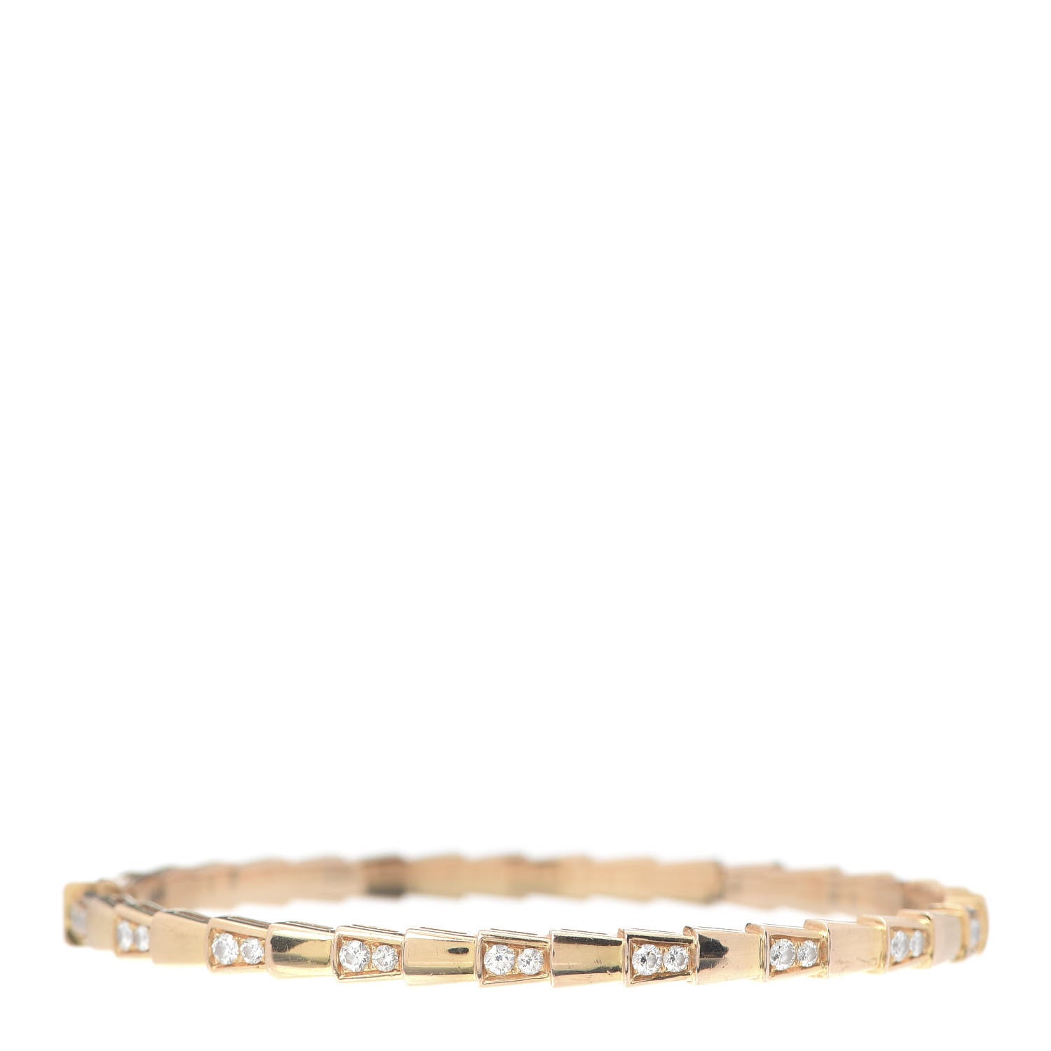 Bulgari 18K Rose Gold Diamond Serpenti Viper Bangle Bracelet M 3 of 6