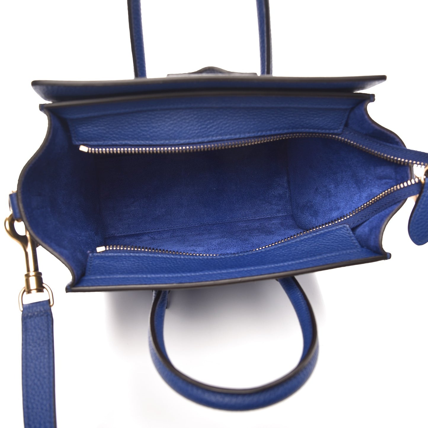 Drummed Calfskin Nano Luggage Indigo