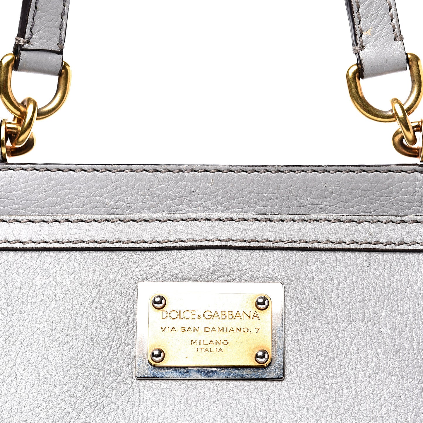 Calfskin Miss Sicily Shopper Tote Grey