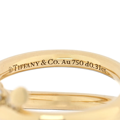 Tiffany 18K Yellow Gold Diamond Knot Double Row Ring 51 5.75 4 of 5
