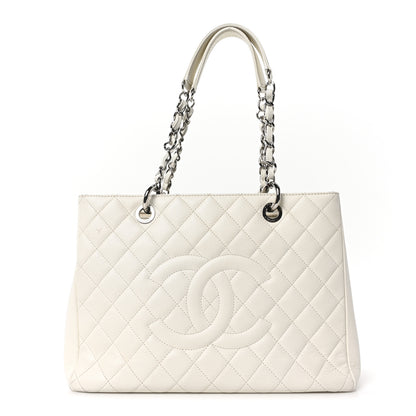 Chanel Caviar Quilted Grand Shopping Tote GST White 1 of 10