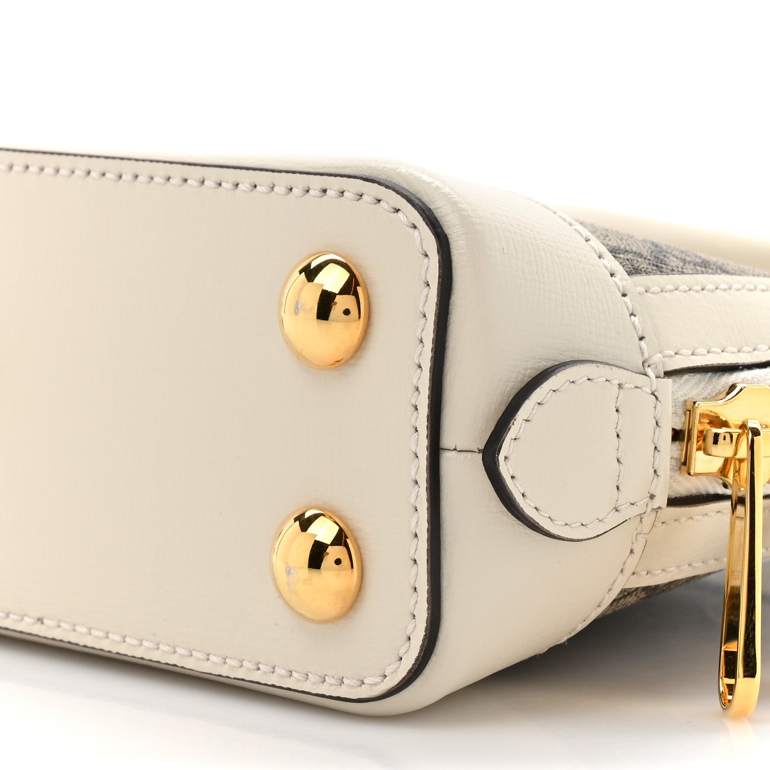Gucci GG Supreme Monogram Azalea Calfskin Mini Horsebit 1955 Top Handle Bag Beige Ebony Mystic White 9 of 12