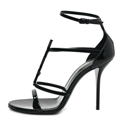 Saint Laurent Patent Cassandra 100 Sandals 38 Black 1 of 8