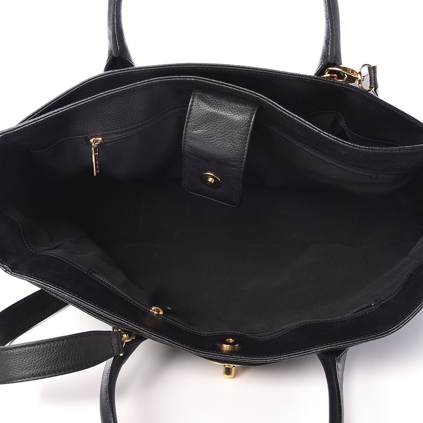 Calfskin Cerf Shopper Tote Black
