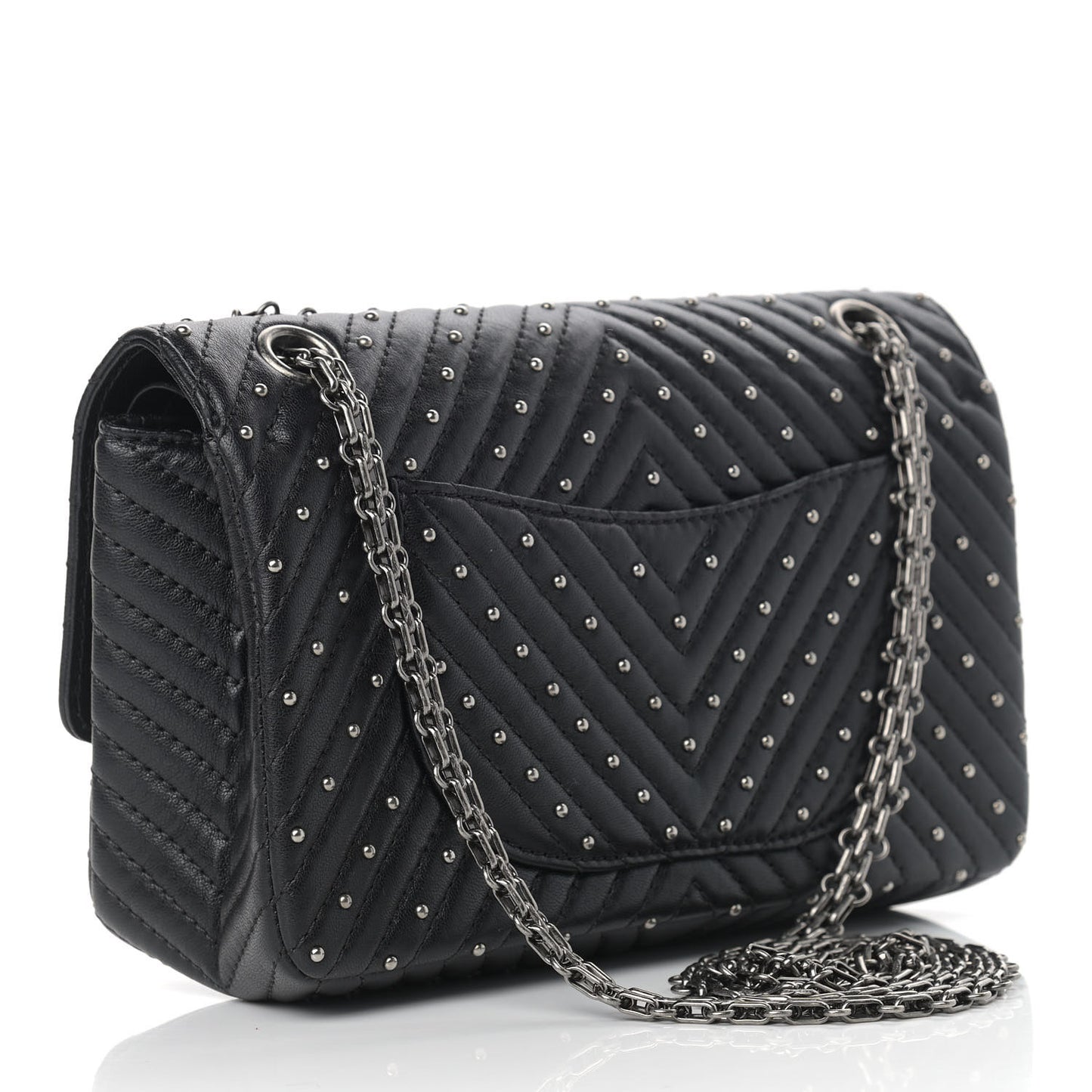 Sheepskin Chevron Quilted Studded 2.55 Reissue 225 Flap Black