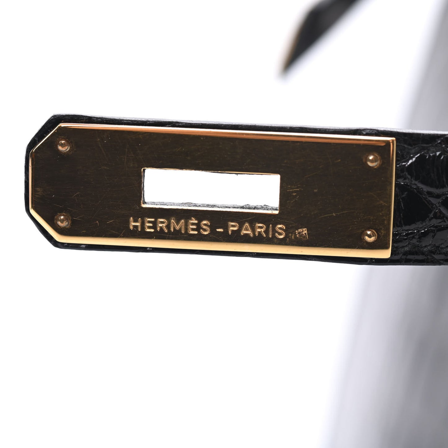 Shiny Alligator Kelly Sellier 28 Black