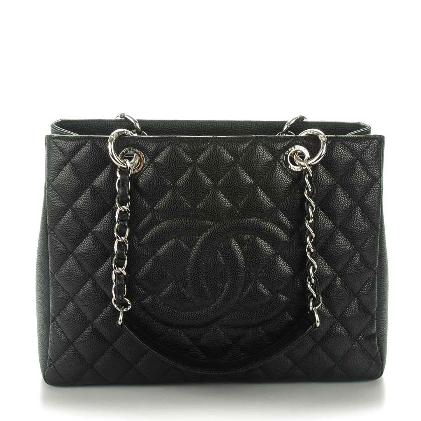 Caviar Quilted Grand Shopping Tote GST Black
