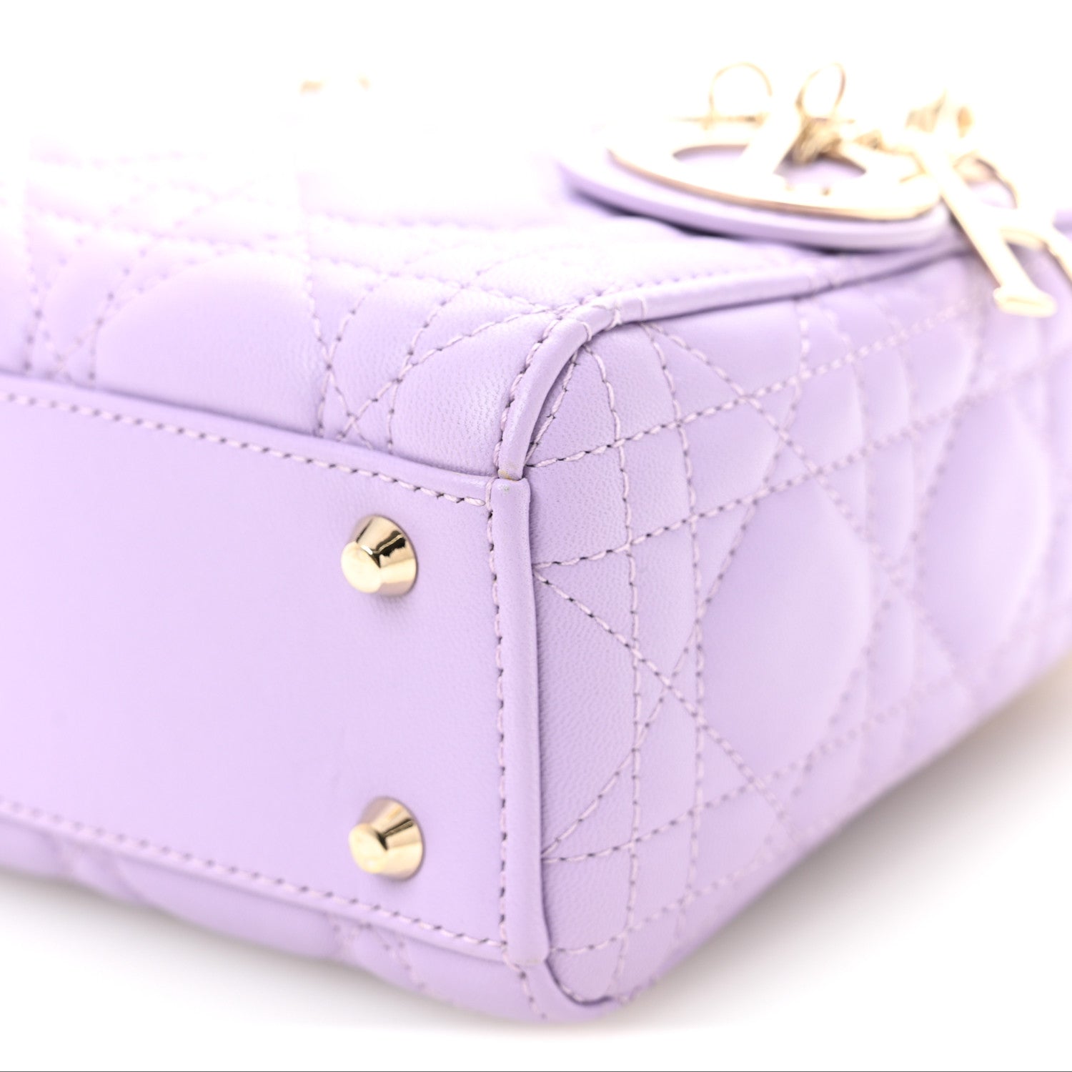 Christian Dior Lambskin Cannage Mini Lady Dior Lilac 1886573