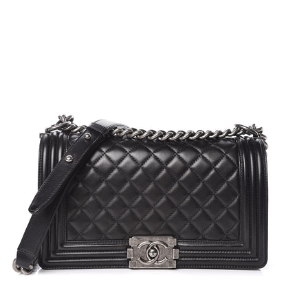Chanel Lambskin Quilted Medium Boy Flap Black 1 of 12