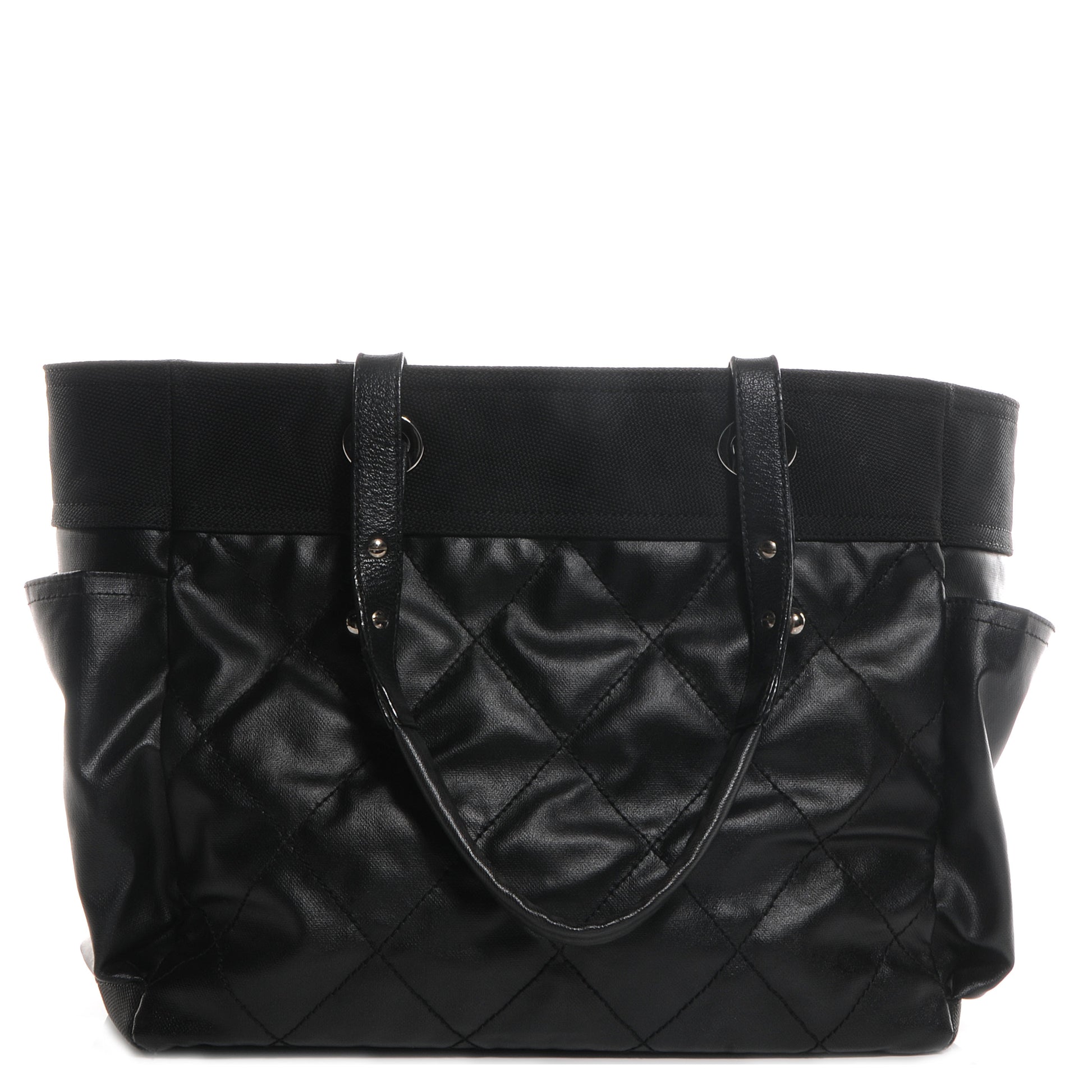 Chanel Coated Canvas Large Paris Biarritz Tote Black 1 of 8