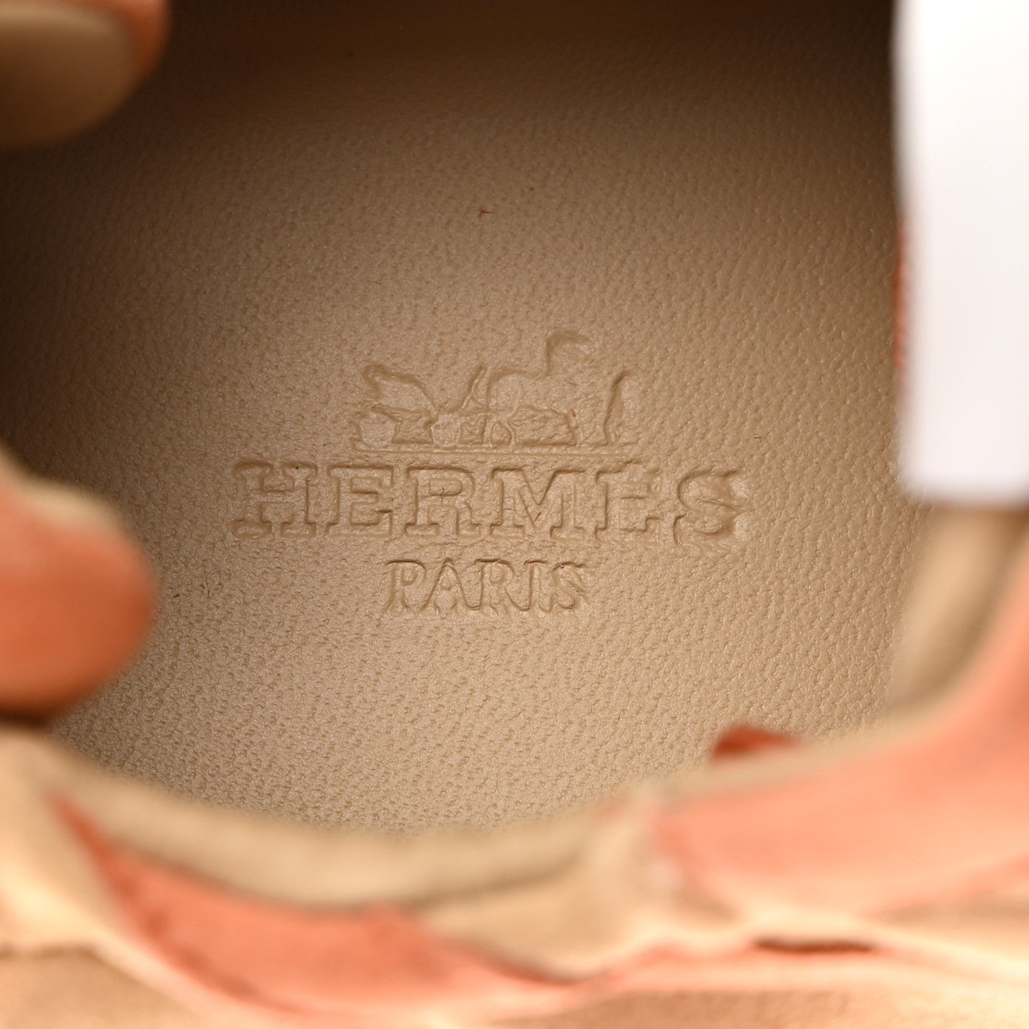 Hermes Suede Goatskin Jet Sneakers 37.5 Beige Natura Orange Nacarat 6 of 8