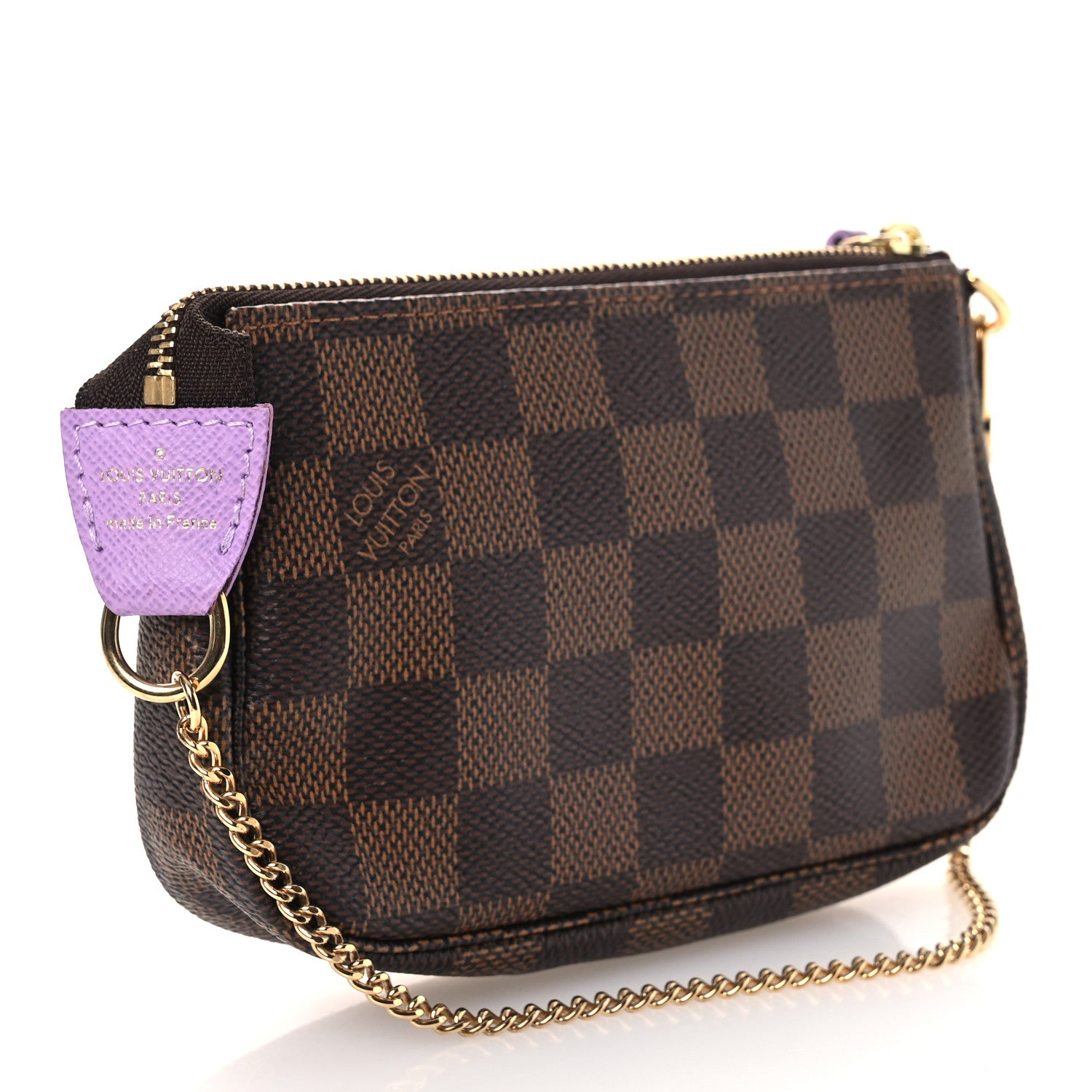 Louis Vuitton Damier Ebene Illustre Mini Pochette Accessories Violet 3 of 11