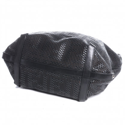 Fendi Leather Zucca Woven Hobo Black 4 of 9