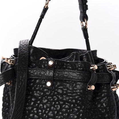 Alexander Wang Pebbled Lambskin Diego Bucket Black Rose Gold Hardware 10 of 10