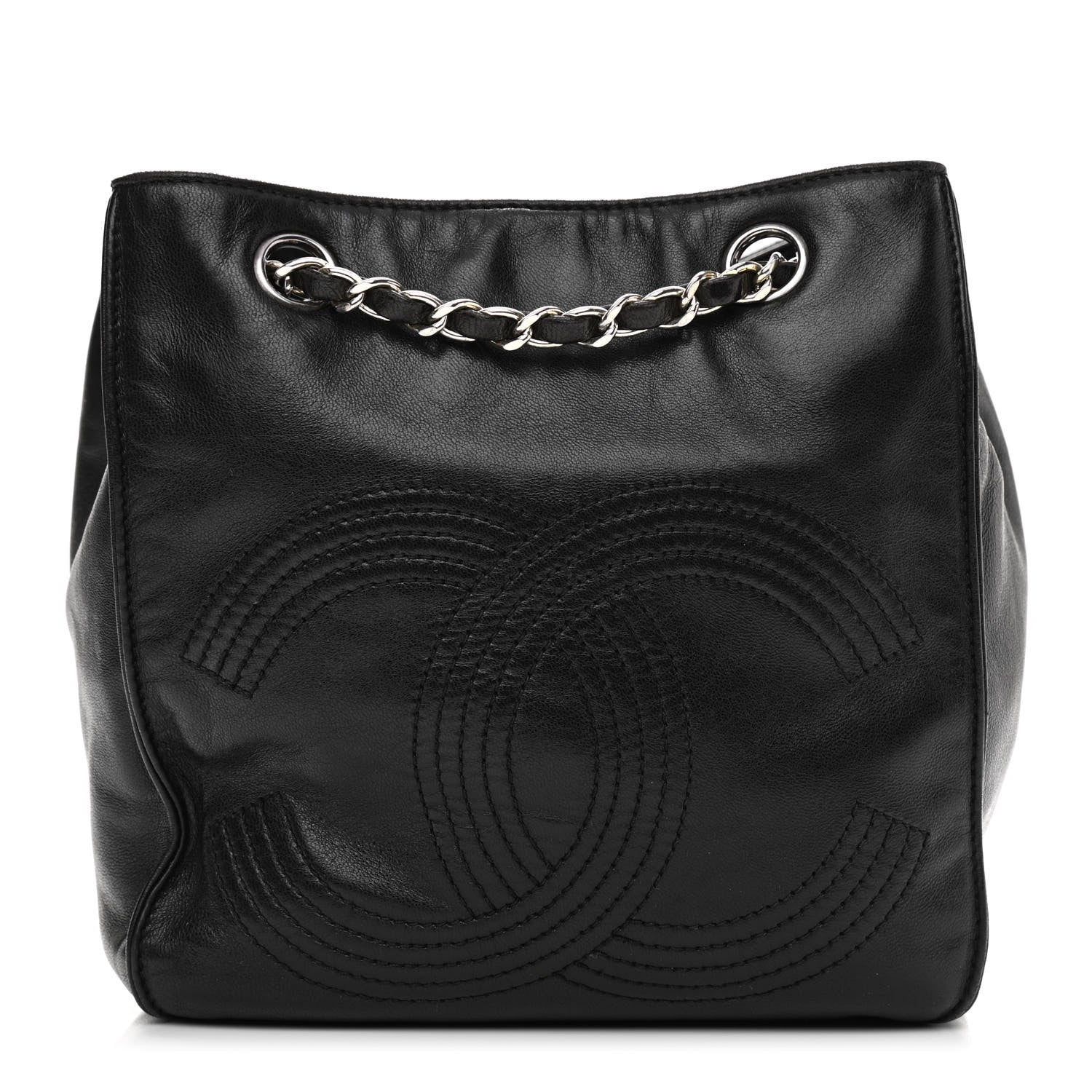 Chanel Lambskin CC Shoulder Bag Black 2 of 10