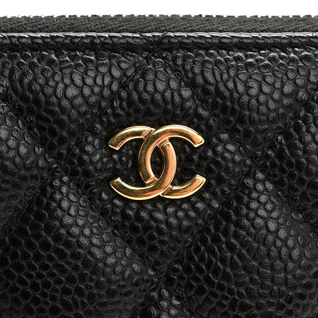 Chanel Caviar Quilted Large Gusset Zip Around Wallet Black 10 of 12