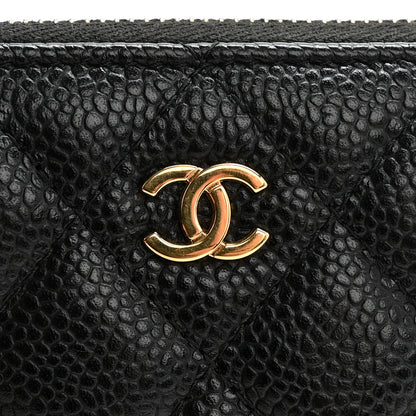 Chanel Caviar Quilted Large Gusset Zip Around Wallet Black 10 of 12