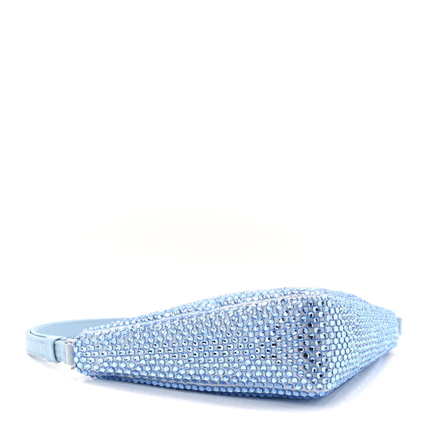 Satin Crystal Triangle Pouch Celeste