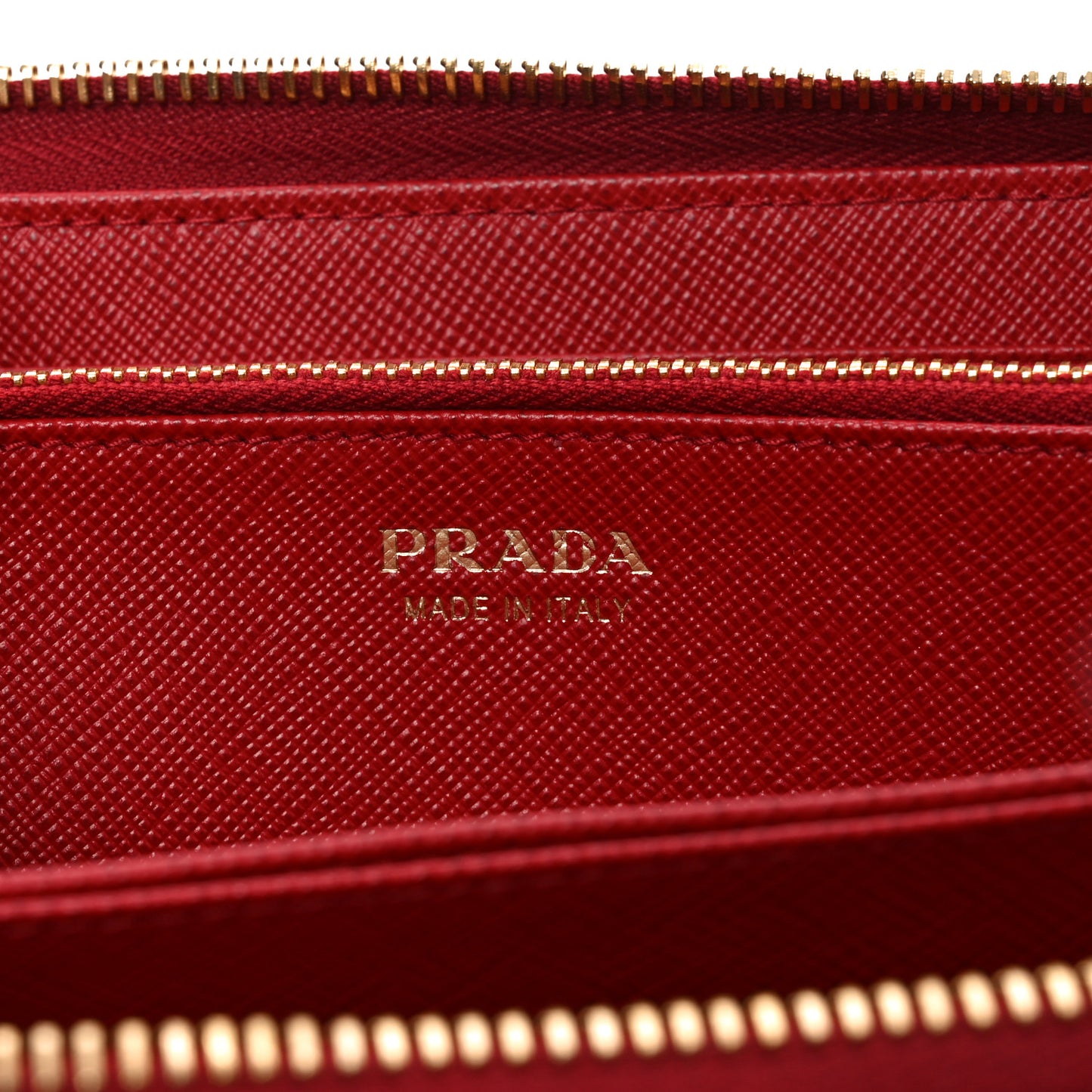 Saffiano Metal Zip Around Wallet Fuoco