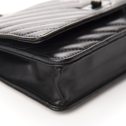 Chanel Aged Calfskin Chevron Quilted Reissue Wallet On Chain WOC So Black 6 of 12