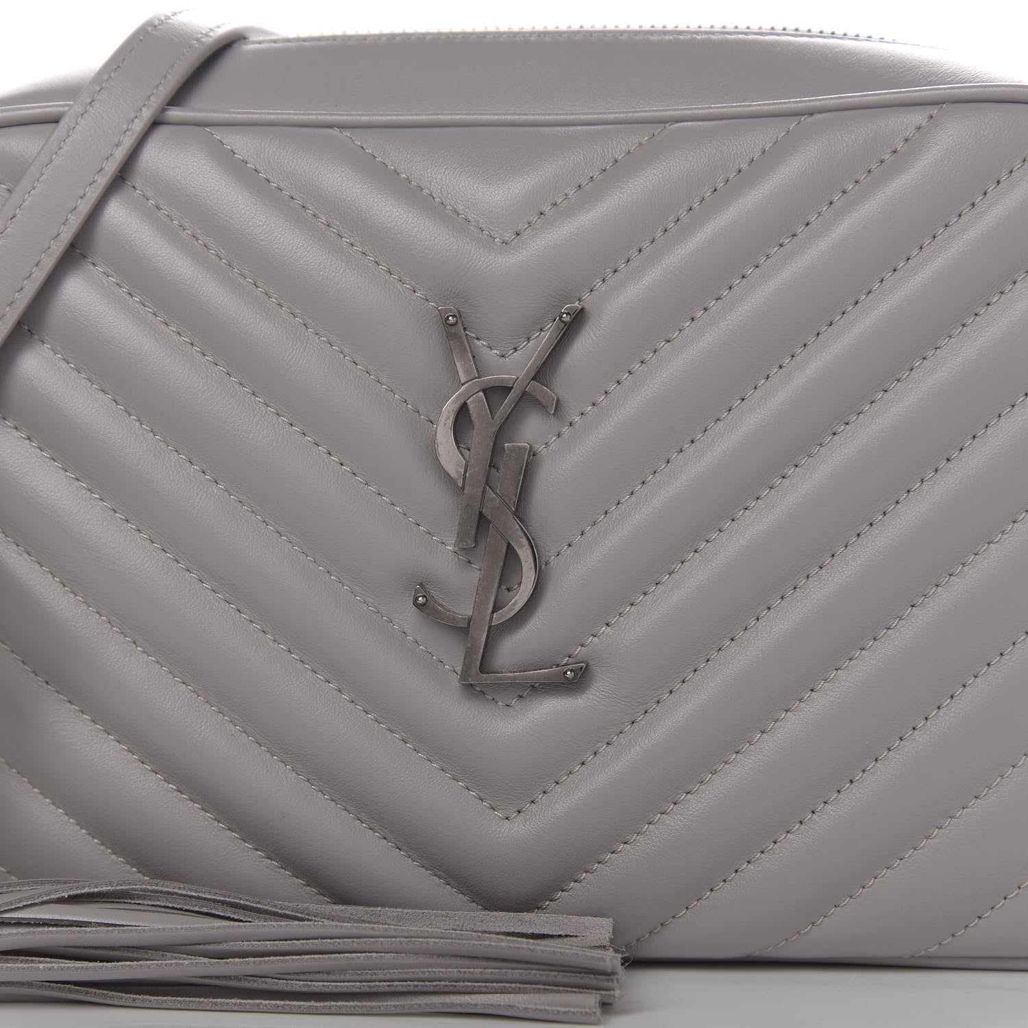 Saint Laurent Calfskin Matelasse Monogram Lou Camera Bag Granite 10 of 10