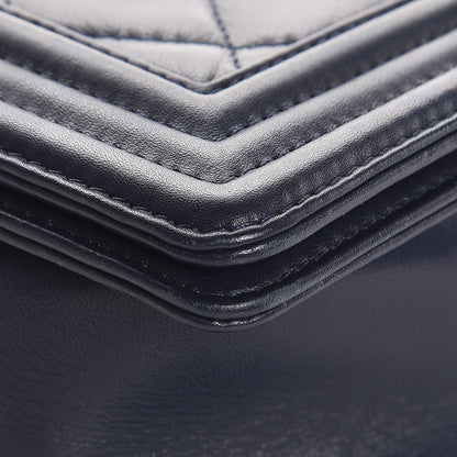Chanel Calfskin Quilted Medium Boy Flap Navy Blue 8 of 11