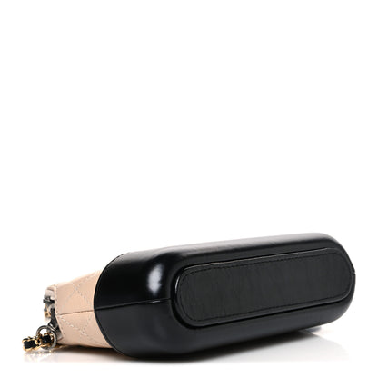 Chanel Aged Calfskin Quilted Small Gabrielle Clutch With Chain Beige Black 4 of 11