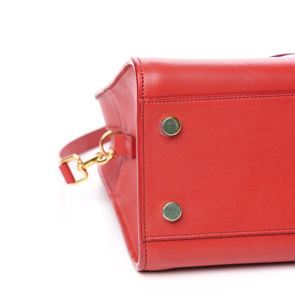 Saint Laurent Calfskin Small Monogram Cabas Lipstick Red 8 of 10