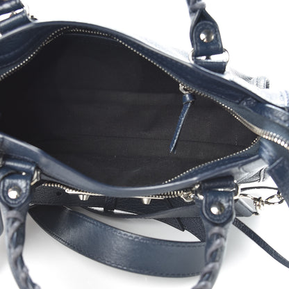 Balenciaga Chevre Silver Metallic Edge Hardware Mini City Bleu Nuit Dark Sea 7 of 10