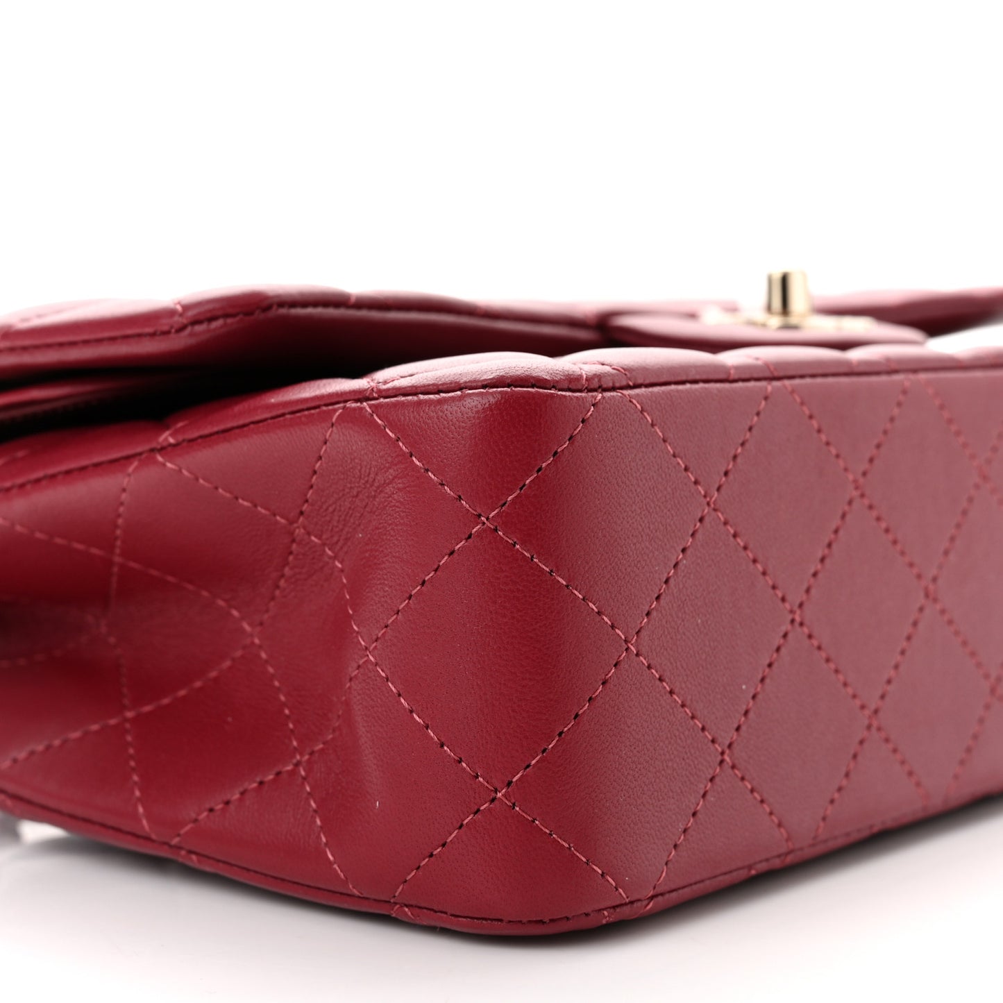 Lambskin Quilted Medium Double Flap Burgundy