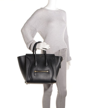 Celine Smooth Calfskin Micro Luggage Black 2 of 8