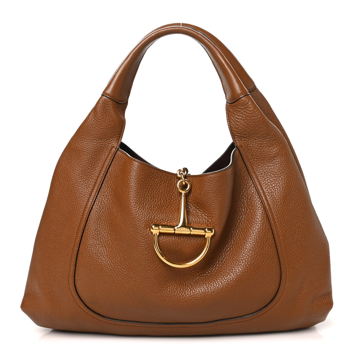 Gucci Grained Calfskin Softbit Maxi Shoulder Bag Brown 1 of 10