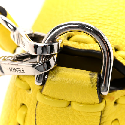 Fendi Cuoio Roma Sellerissima Nappa Sintetica Tape Stitch Mini Baguette Acid Yellow 12 of 15