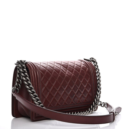 Chanel Calfskin Quilted Medium Boy Flap Burgundy 3 of 14