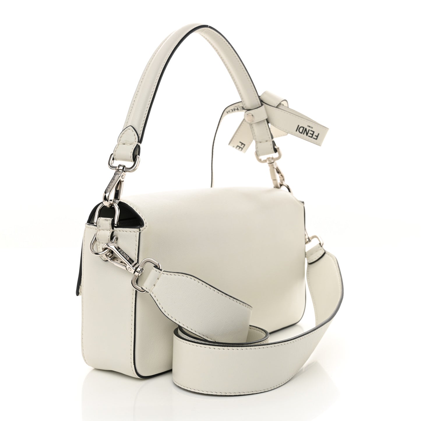 X MARC JACOBS Nappa Logo Medium Baguette White