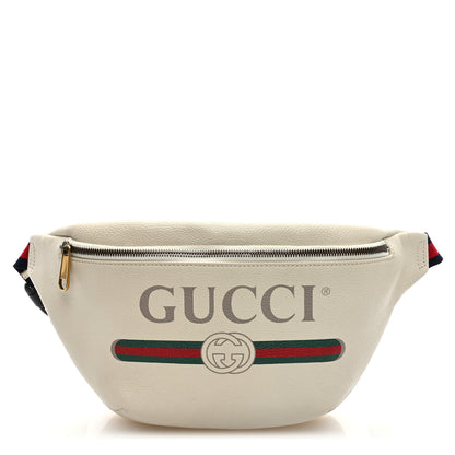 Gucci Grained Calfskin Logo Belt Bag White 1 of 9