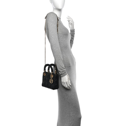 Christian Dior Lambskin Cannage Mini Lady Dior Black 2 of 10