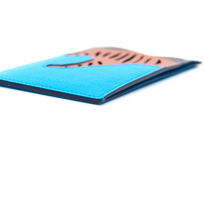 Hermes Evercolor Epsom Togo Rooroo 3CC Card Holder Bleu Frida Brique Bleu Nuit 7 of 12