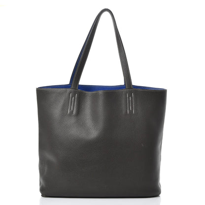 Hermes Taurillon Clemence Double Sens 36 Reversible Tote Graphite Bleu Electrique 2 of 24